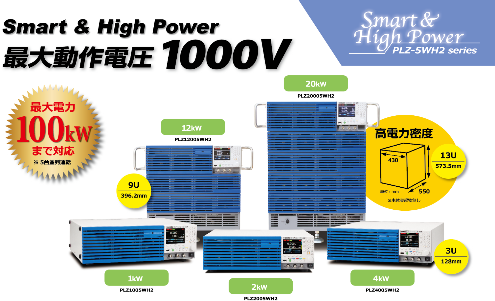Smart & High Power 最大動作電圧 1000V