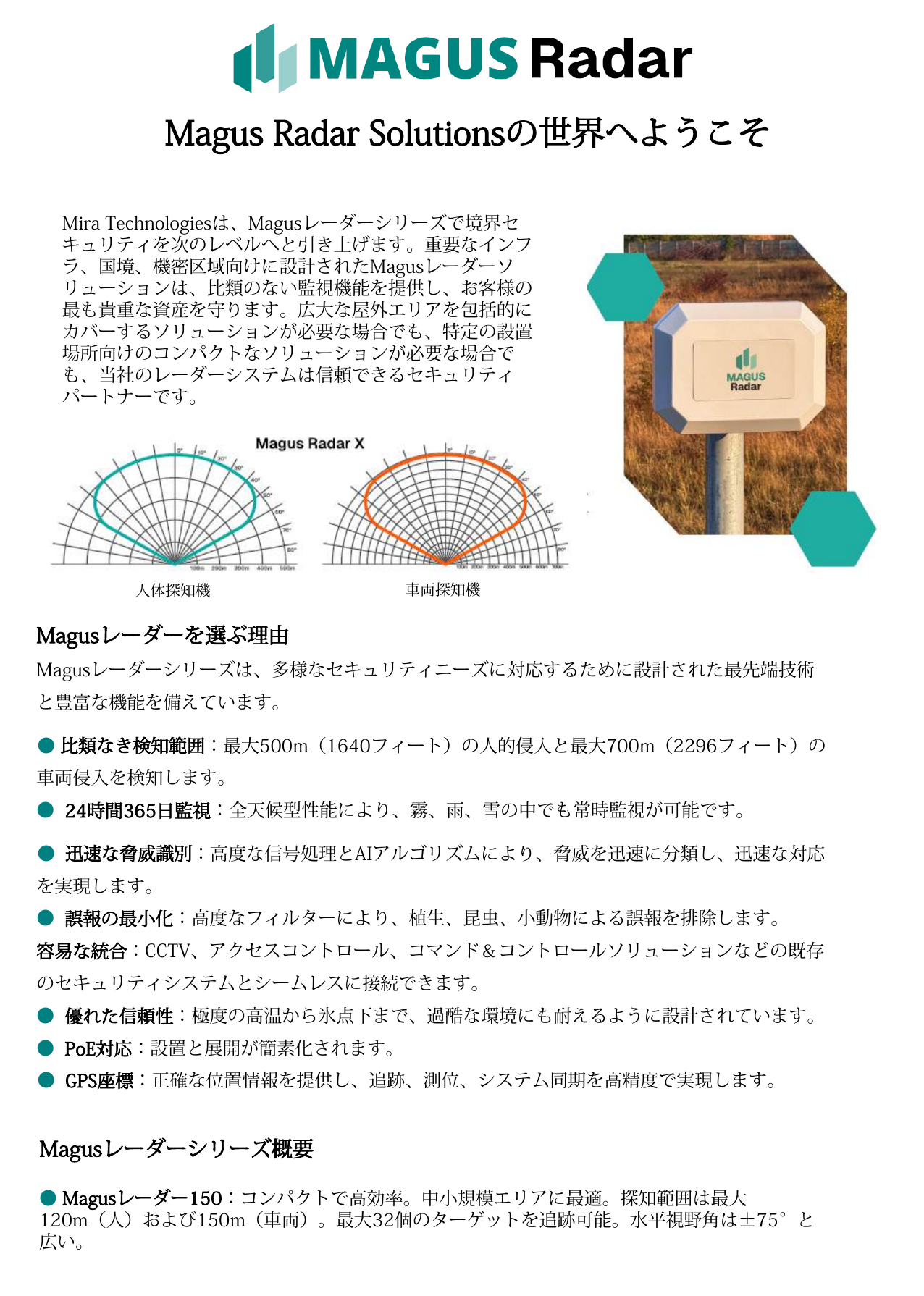 広域レーダー式侵入検知システム『MAGUS Radar V6』製品カタログ